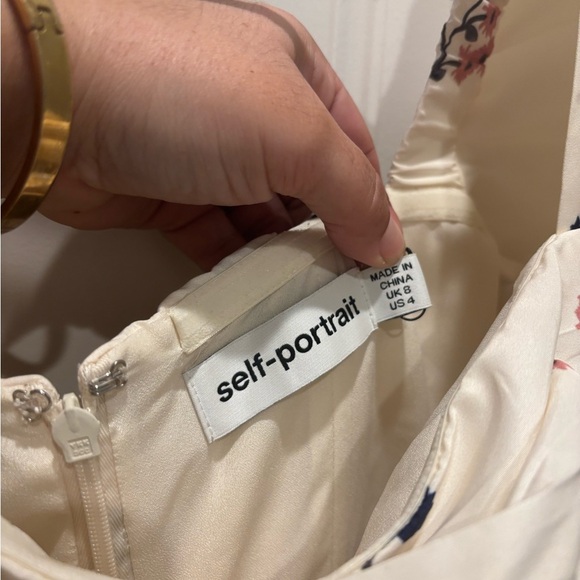 SELF-PORTRAIT Puff-Sleeve Floral-Print Crepe Dress - Picture 6 of 6